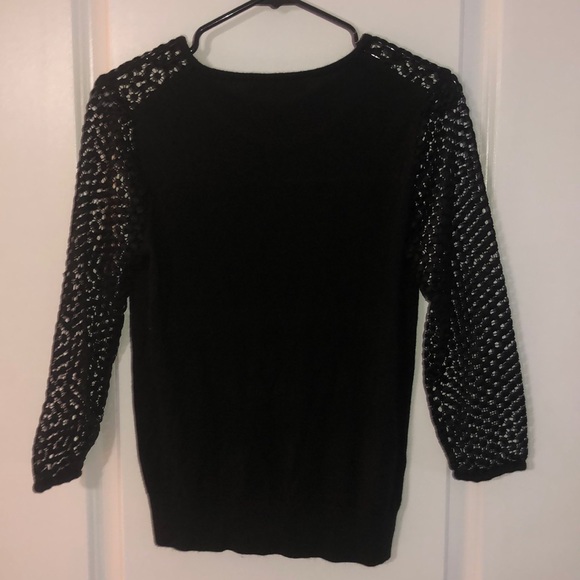 Anne Taylor LOFT sweater - black & lace detailing - Picture 3 of 3